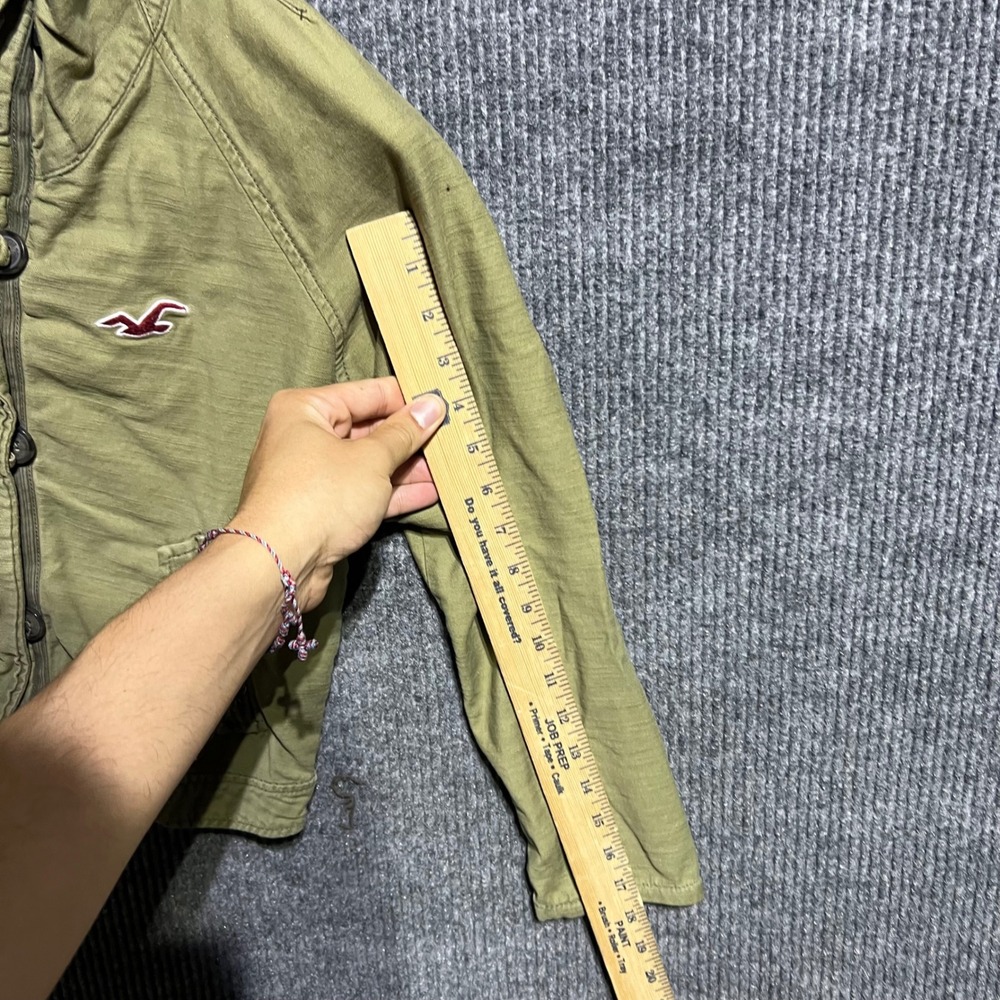 Vintage Hollister Full Zip Jacket Womens Small Green Utility Funnel Neck Cotton - Picture 4 of 12